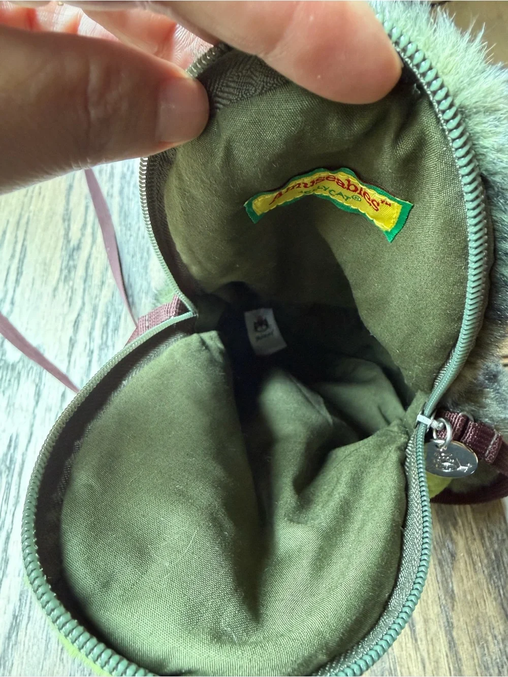 Jellycat Green Avocado Plush Crossbody Bag with Brown Details